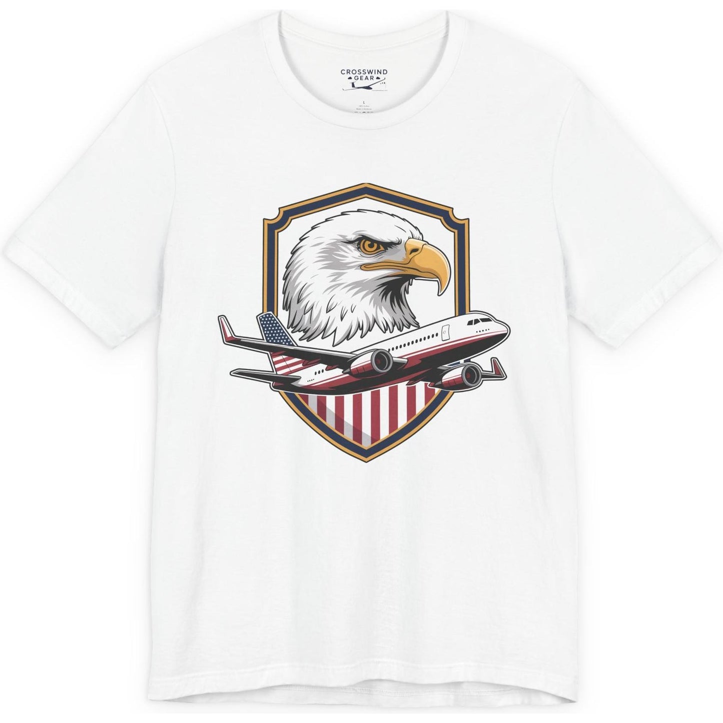 Bald eagle shield emblem - patriotic aviation T-Shirt