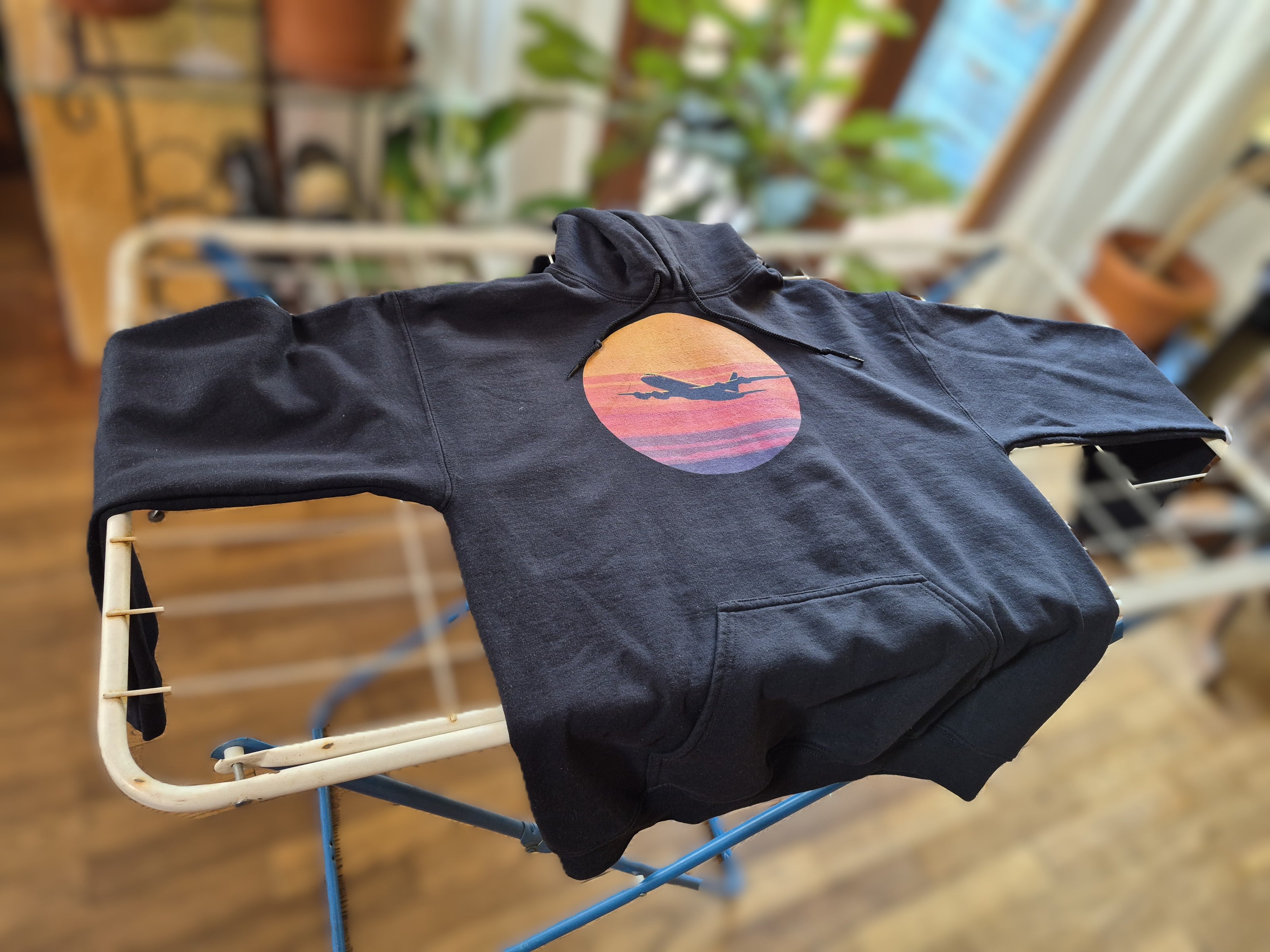 "airliner against sunset" hoodie