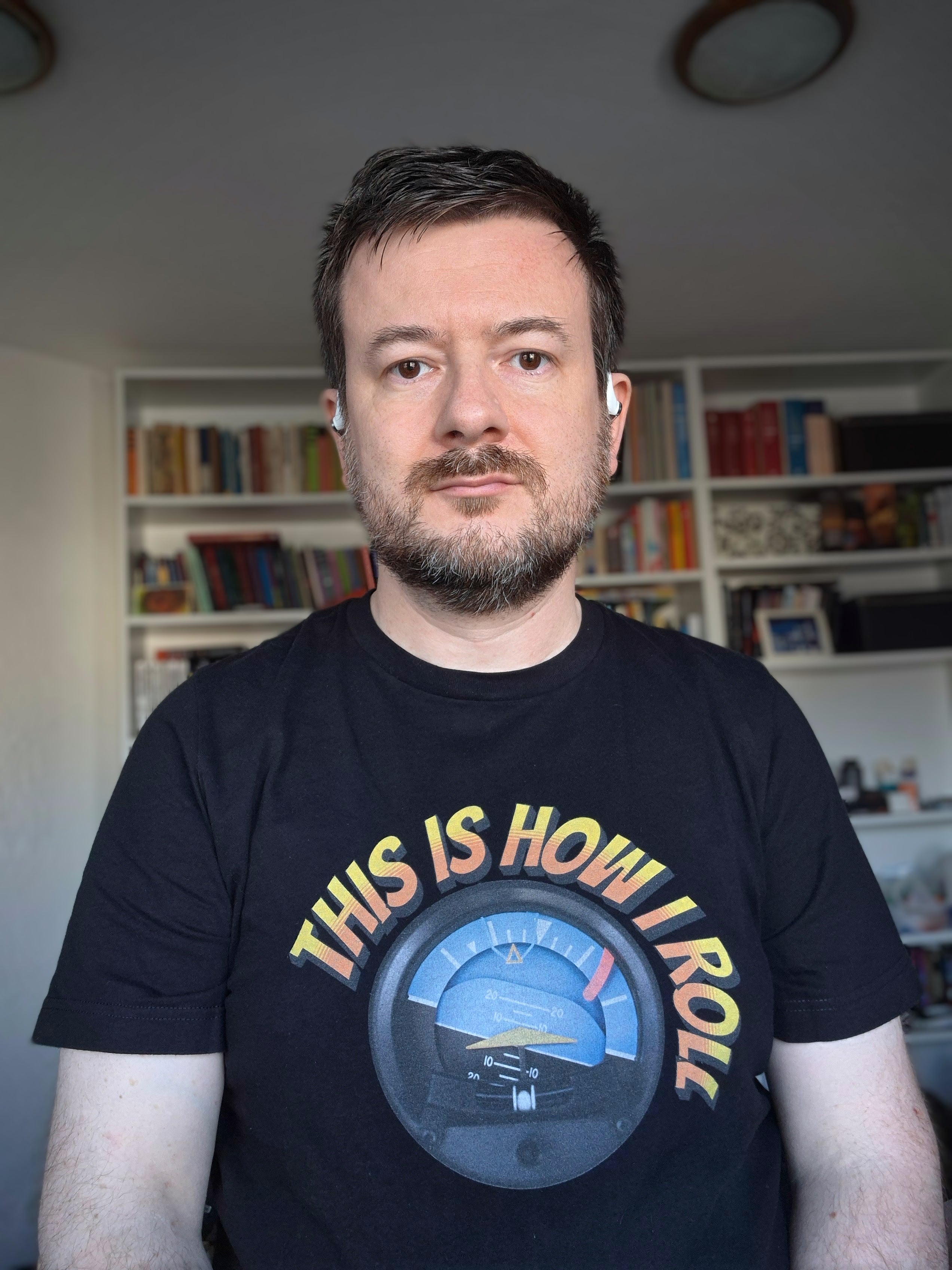 myself, Václav, wearing my "This is how I roll" T-shirt