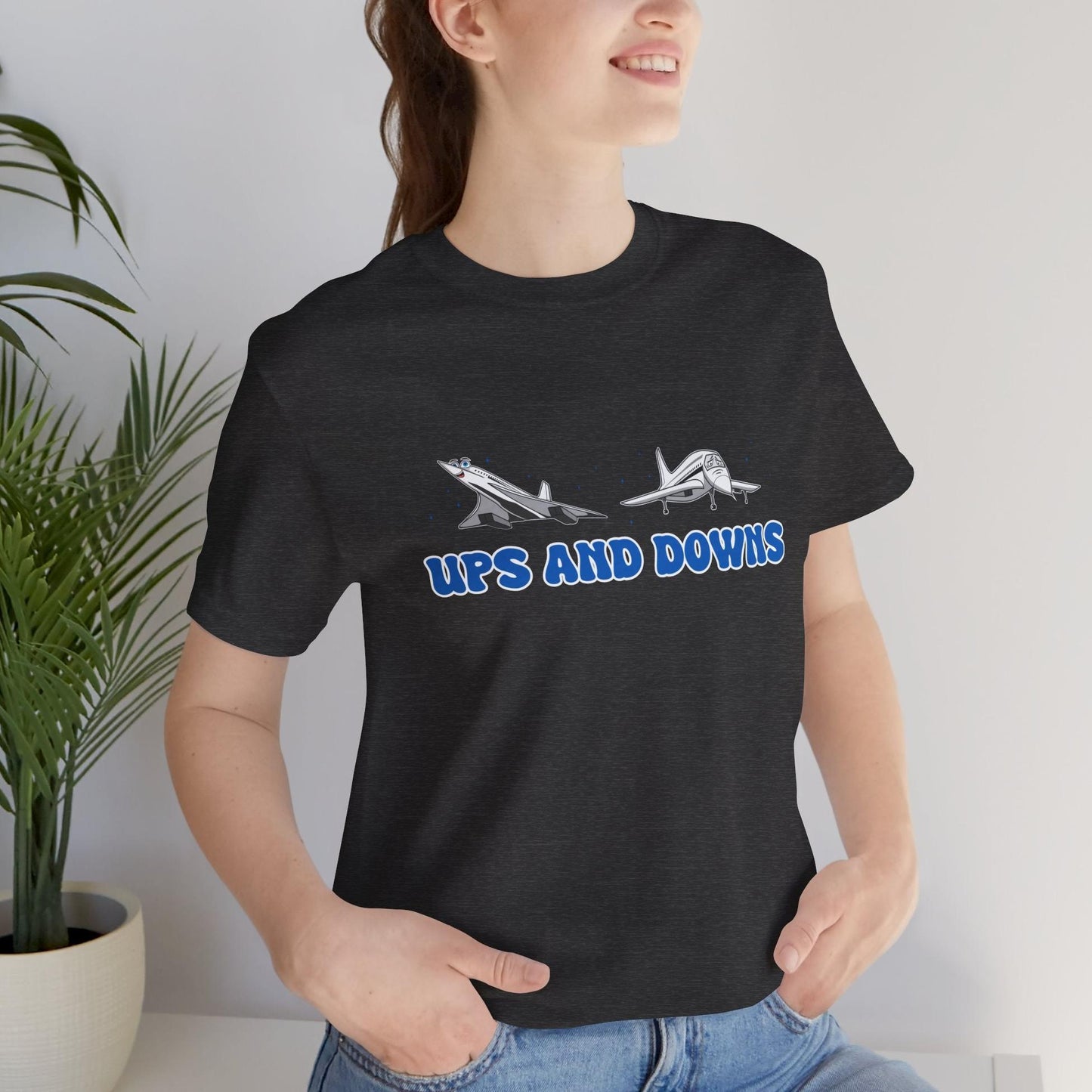 Ups and Downs — Funny Supersonic Jet Cartoon Aviation T-Shirt
