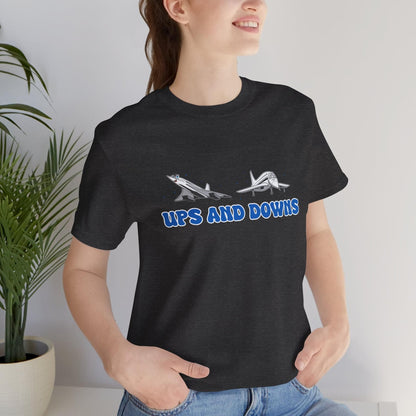 Ups and Downs — Funny Supersonic Jet Cartoon Aviation T-Shirt