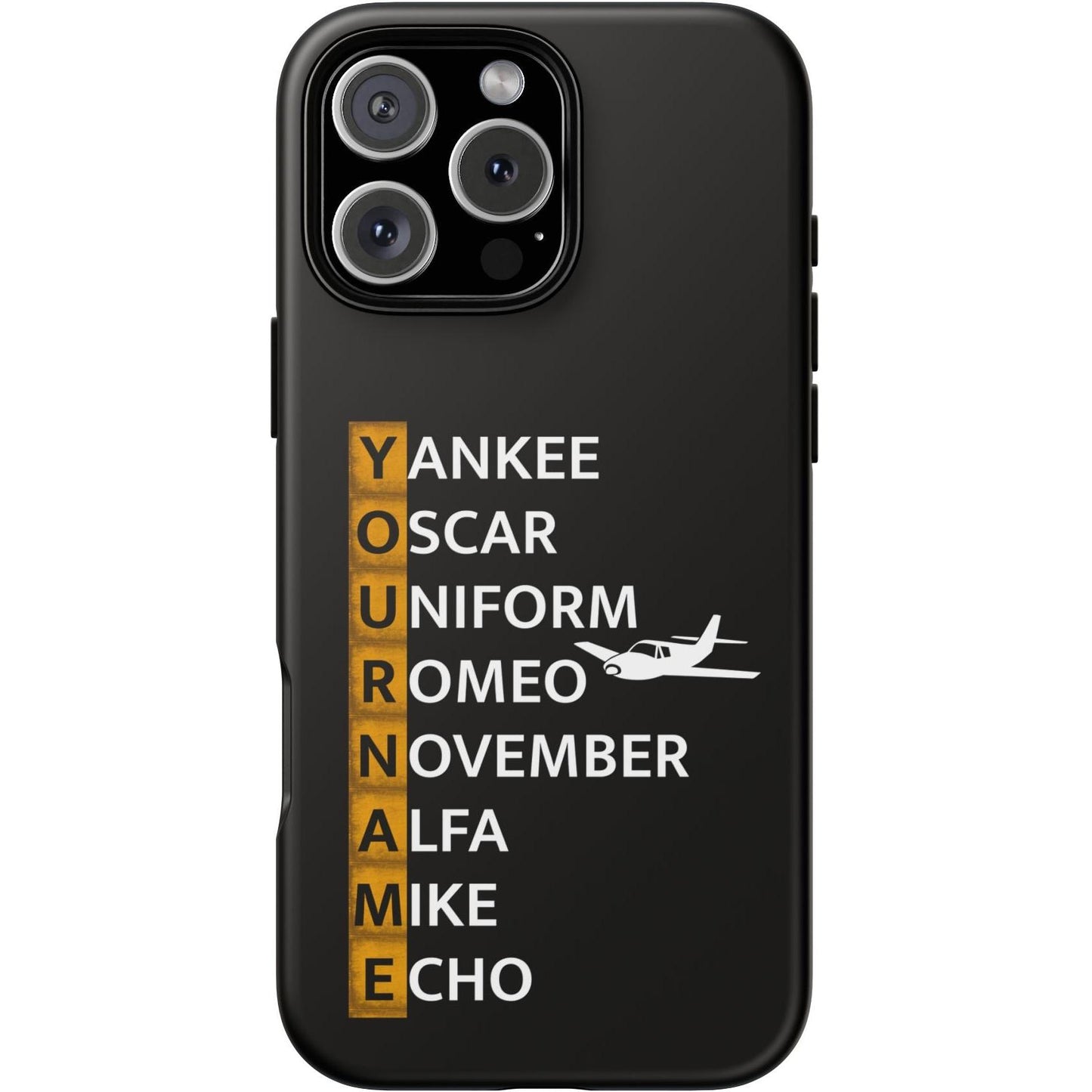 Your Name in NATO Phonetic Alphabet — Personalized Tough Phone Case for Aviators