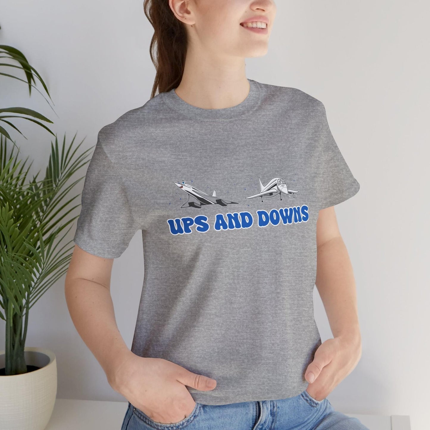 Ups and Downs — Funny Supersonic Jet Cartoon Aviation T-Shirt
