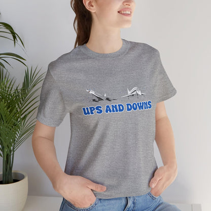 Ups and Downs — Funny Supersonic Jet Cartoon Aviation T-Shirt