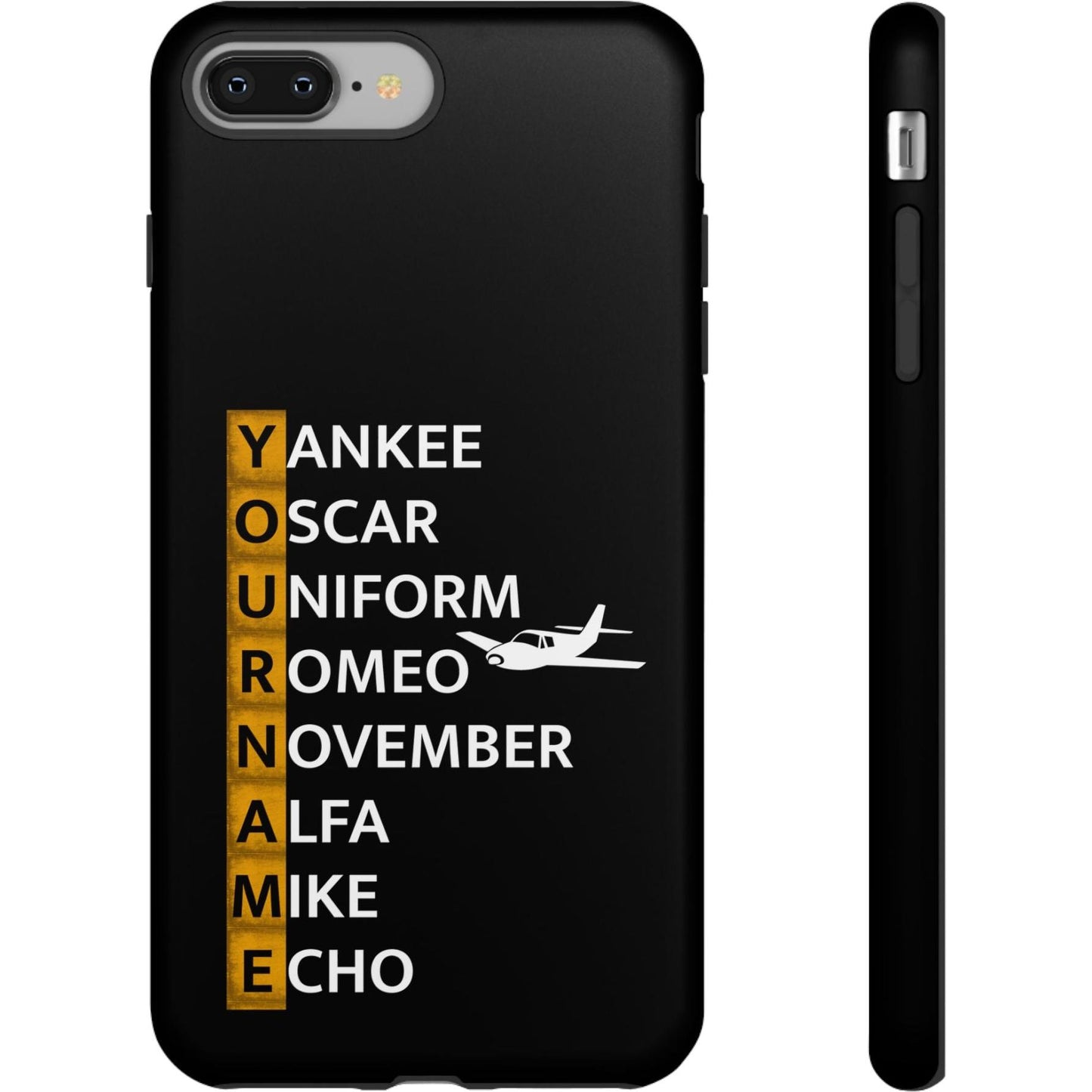 Your Name in NATO Phonetic Alphabet — Personalized Tough Phone Case for Aviators