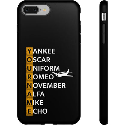 Your Name in NATO Phonetic Alphabet — Personalized Tough Phone Case for Aviators