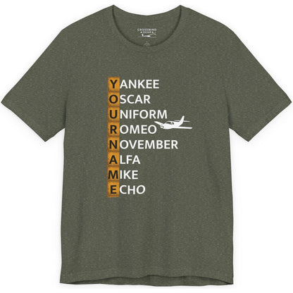 Your Name in NATO Phonetic Alphabet — Personalized Aviation T-Shirt