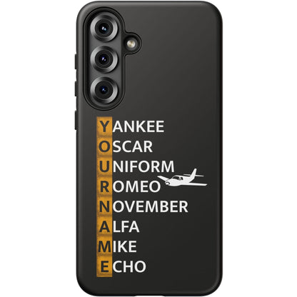Your Name in NATO Phonetic Alphabet — Personalized Tough Phone Case for Aviators