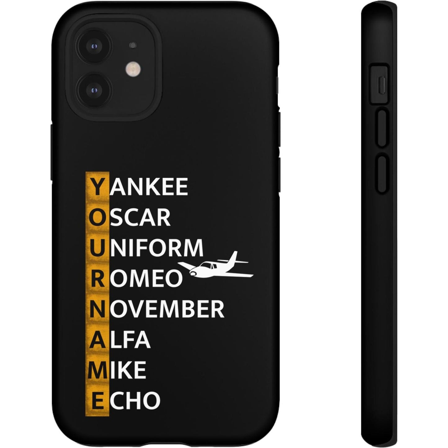 Your Name in NATO Phonetic Alphabet — Personalized Tough Phone Case for Aviators
