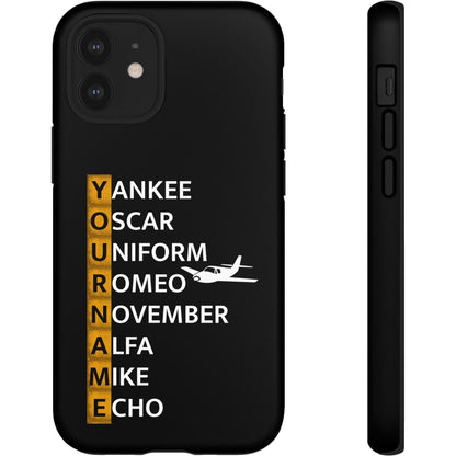 Your Name in NATO Phonetic Alphabet — Personalized Tough Phone Case for Aviators