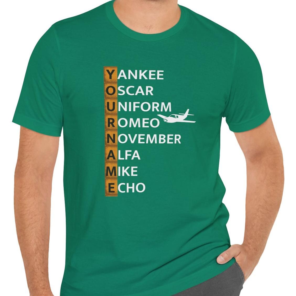 Your Name in NATO Phonetic Alphabet — Personalized Aviation T-Shirt