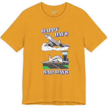 Happy Days / Sad Days — Retro Droop-Nose Airliner Cartoon T-Shirt
