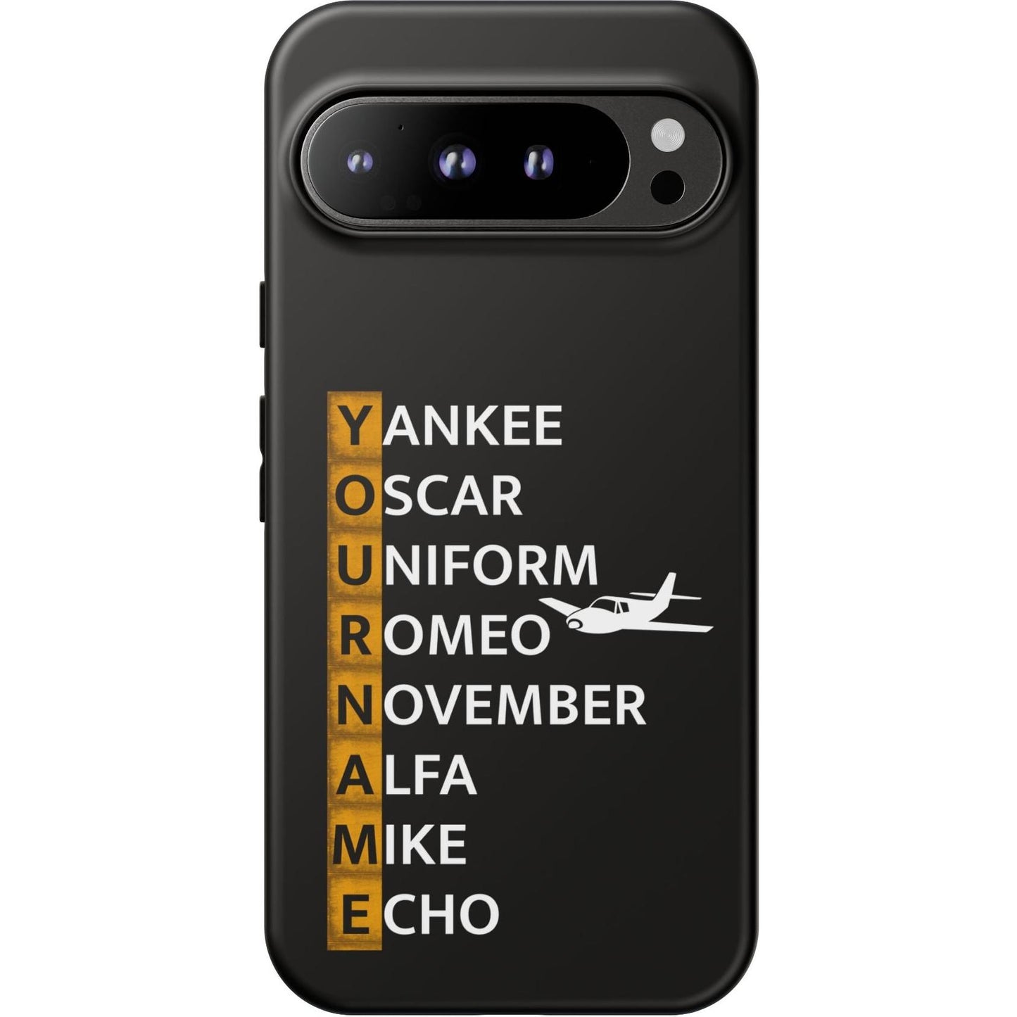 Your Name in NATO Phonetic Alphabet — Personalized Tough Phone Case for Aviators