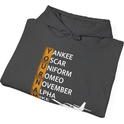 Your Name in NATO Phonetic Alphabet Personalized Aviation Hoodie