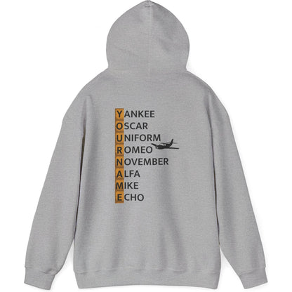 Your Name in NATO Phonetic Alphabet — Personalized Aviation Hoodie