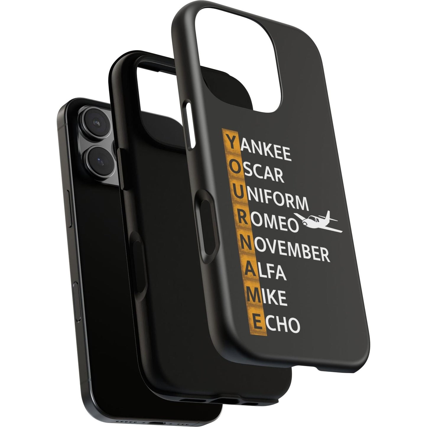 Your Name in NATO Phonetic Alphabet — Personalized Tough Phone Case for Aviators