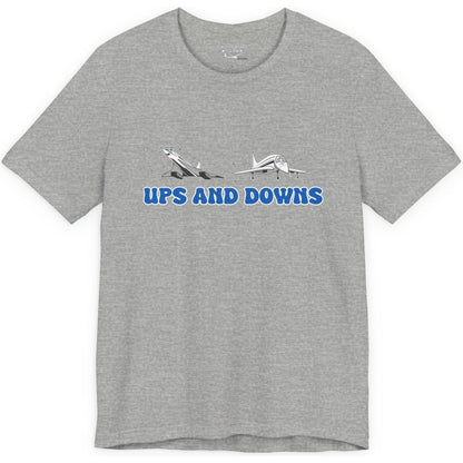 Ups and Downs — Funny Supersonic Jet Cartoon Aviation T-Shirt