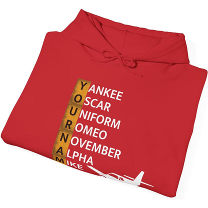Your Name in NATO Phonetic Alphabet Personalized Aviation Hoodie
