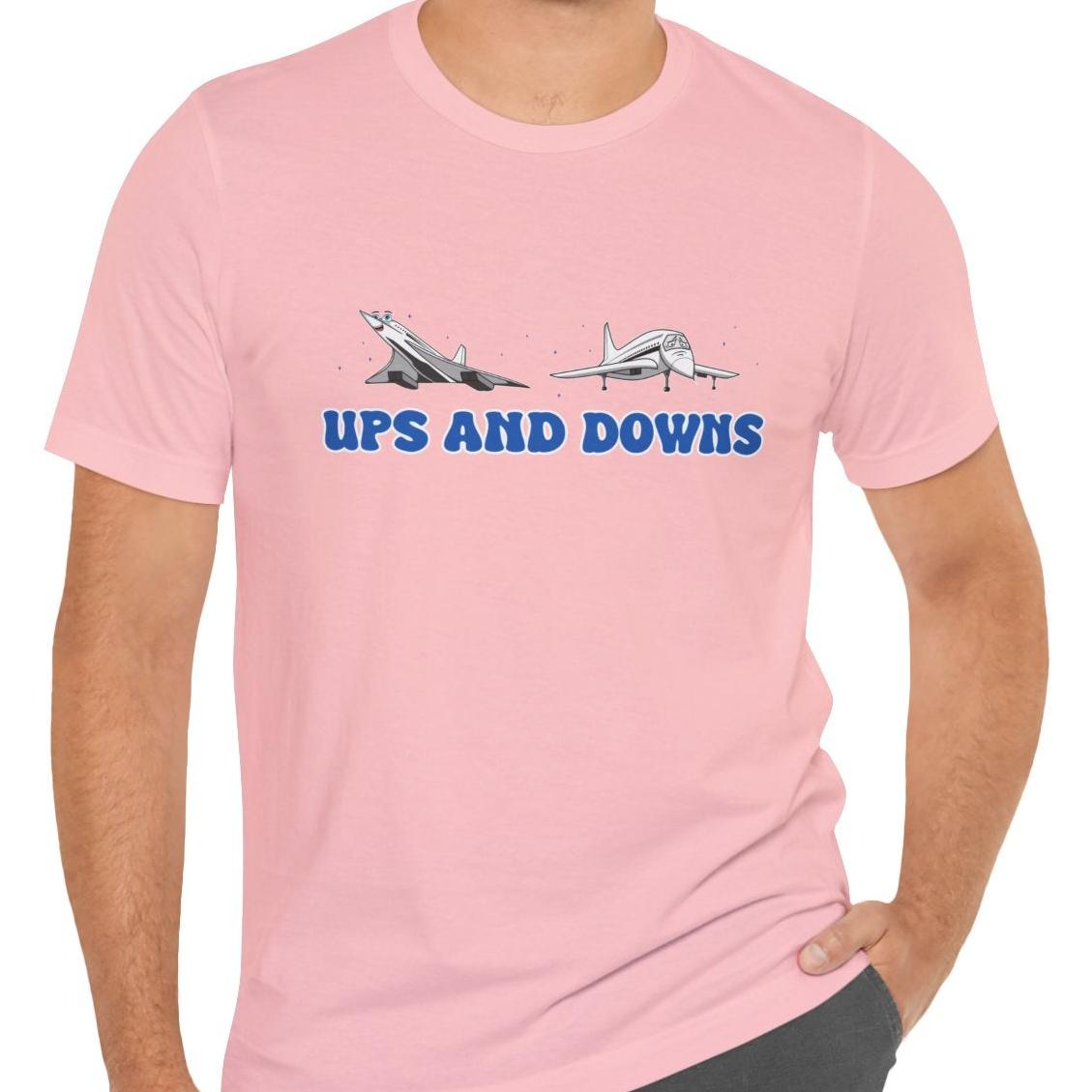 Ups and Downs — Funny Supersonic Jet Cartoon Aviation T-Shirt