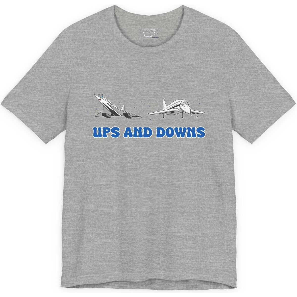 Ups and Downs — Funny Supersonic Jet Cartoon Aviation T-Shirt