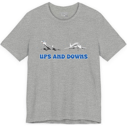 Ups and Downs — Funny Supersonic Jet Cartoon Aviation T-Shirt