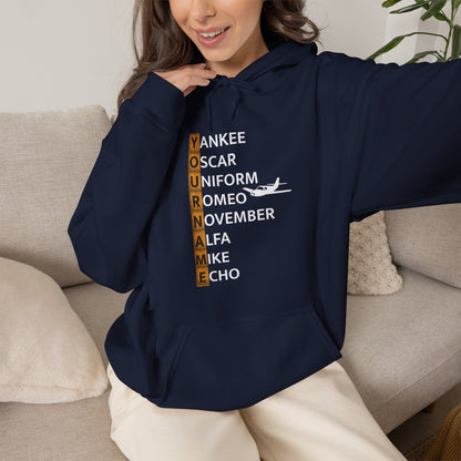 Your Name in NATO Phonetic Alphabet — Personalized Aviation Hoodie