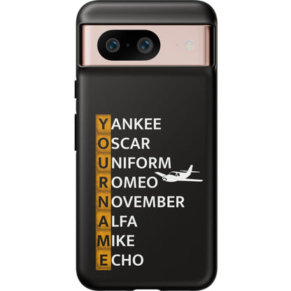 Your Name in NATO Phonetic Alphabet — Personalized Tough Phone Case for Aviators