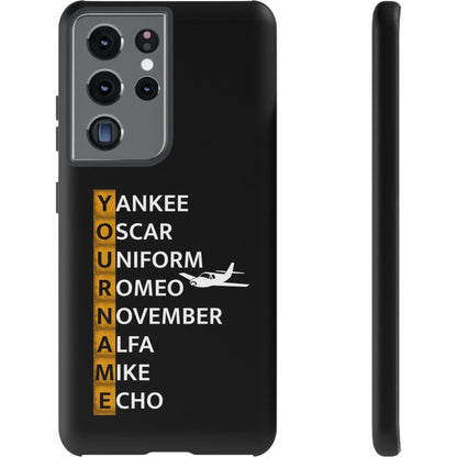 Your Name in NATO Phonetic Alphabet — Personalized Tough Phone Case for Aviators
