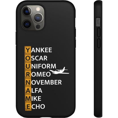 Your Name in NATO Phonetic Alphabet — Personalized Tough Phone Case for Aviators