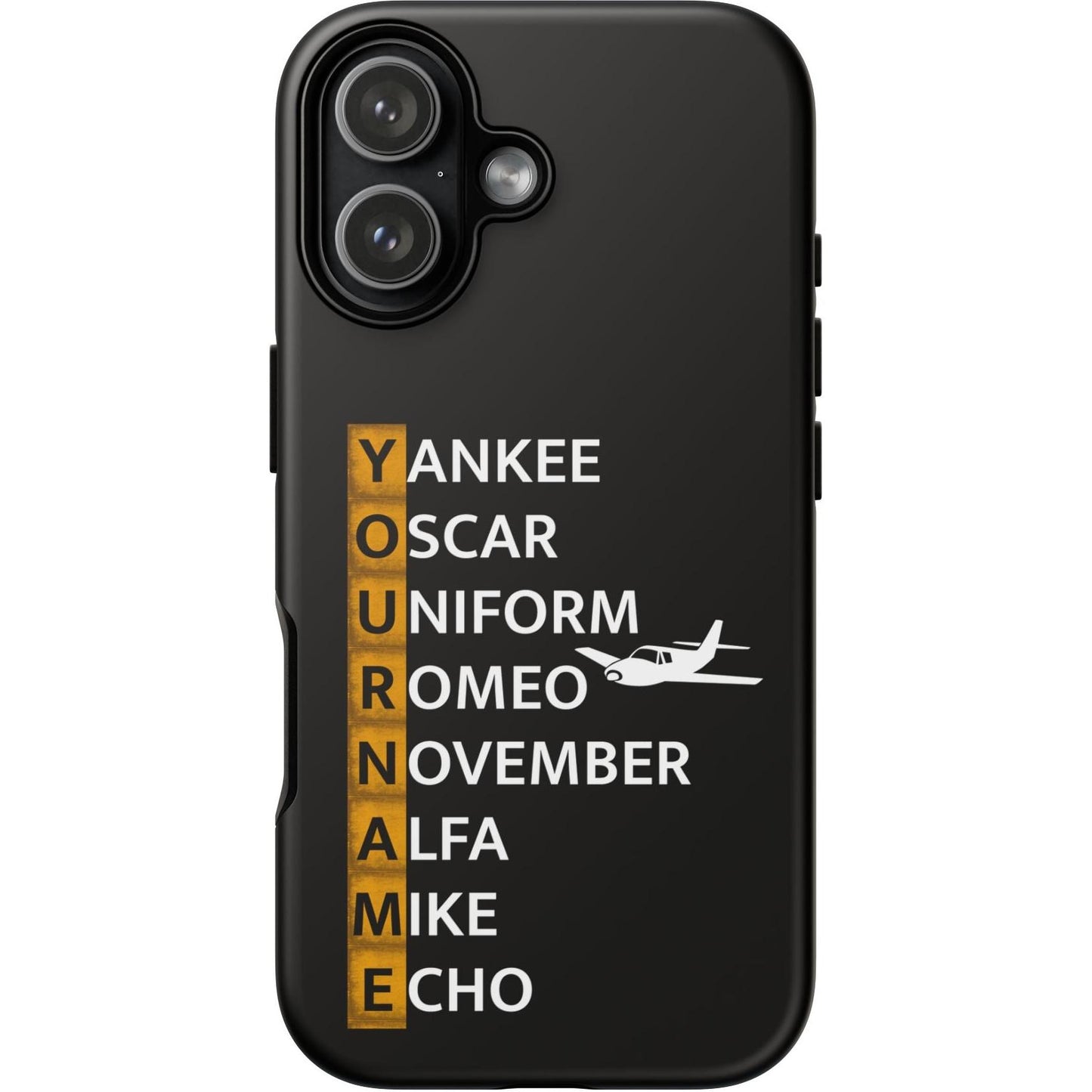 Your Name in NATO Phonetic Alphabet — Personalized Tough Phone Case for Aviators
