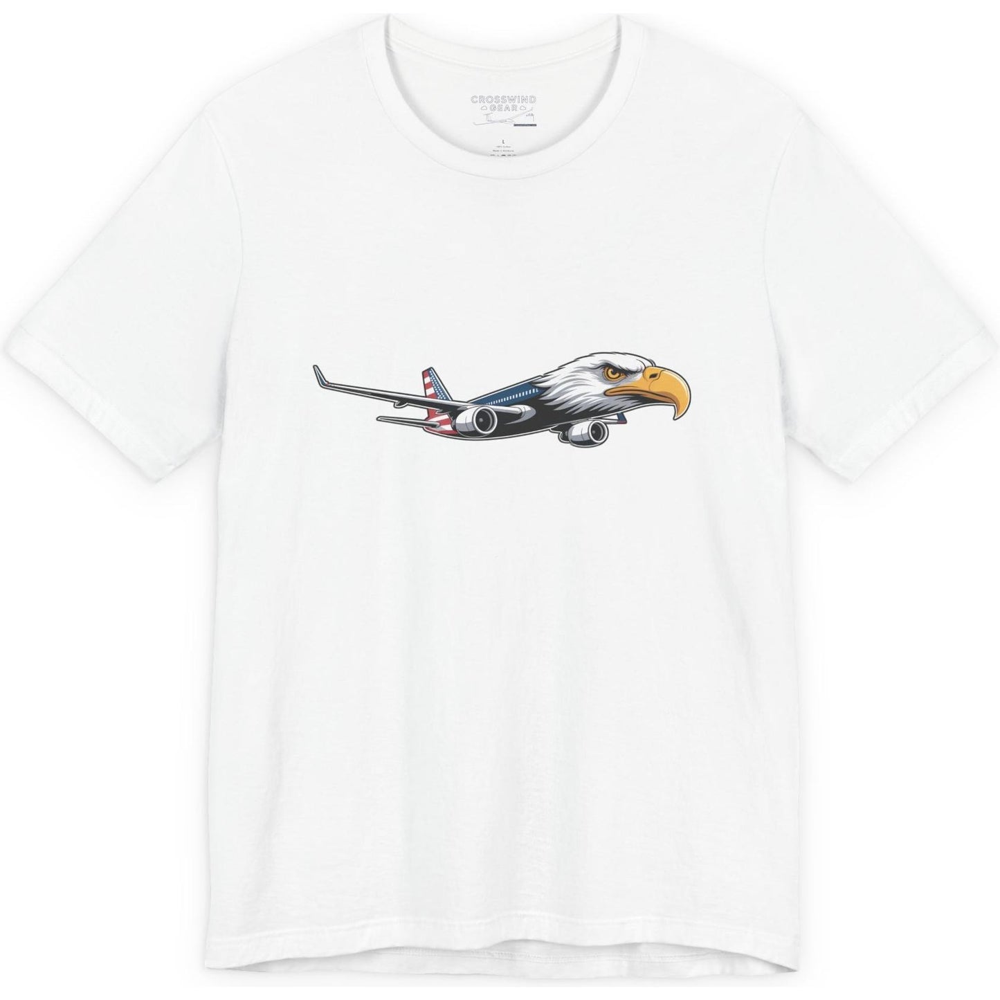 Bald eagle jet airliner - patriotic aviation T-Shirt