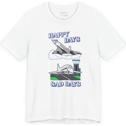 Happy Days / Sad Days — Retro Droop-Nose Airliner Cartoon T-Shirt