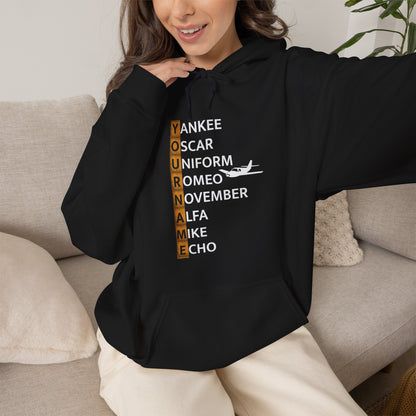 Your Name in NATO Phonetic Alphabet — Personalized Aviation Hoodie