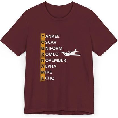 Your Name in NATO Phonetic Alphabet Personalized Aviation T-Shirt