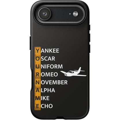 Your Name in NATO Phonetic Alphabet Personalized Tough Phone Case for Aviators