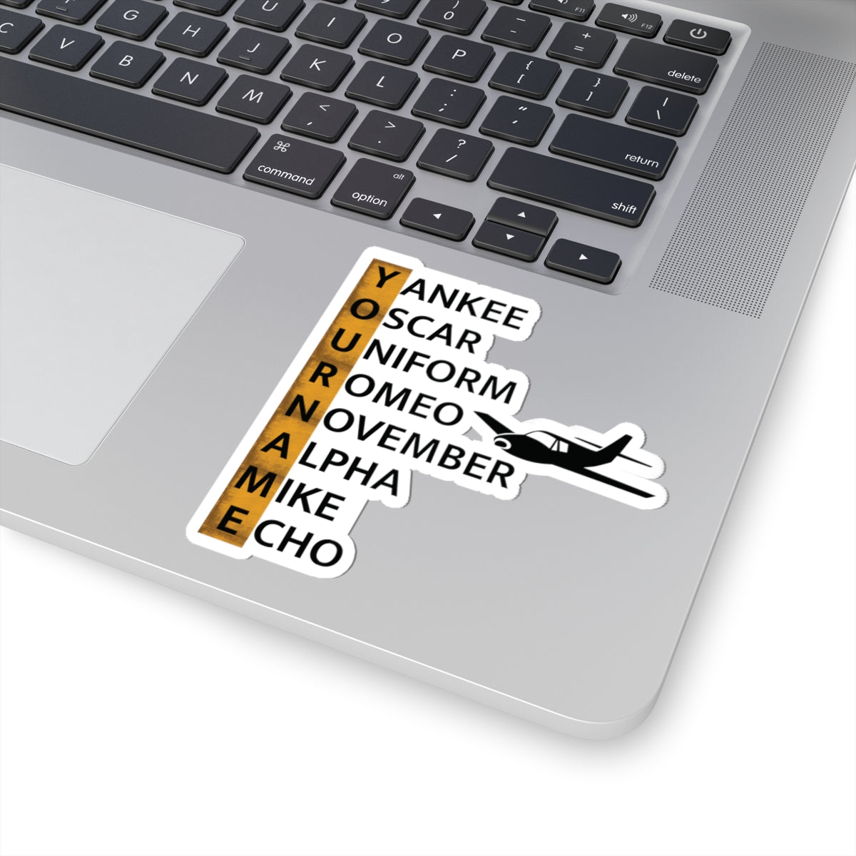 Your Name in NATO Phonetic Alphabet — Personalized Aviation Sticker