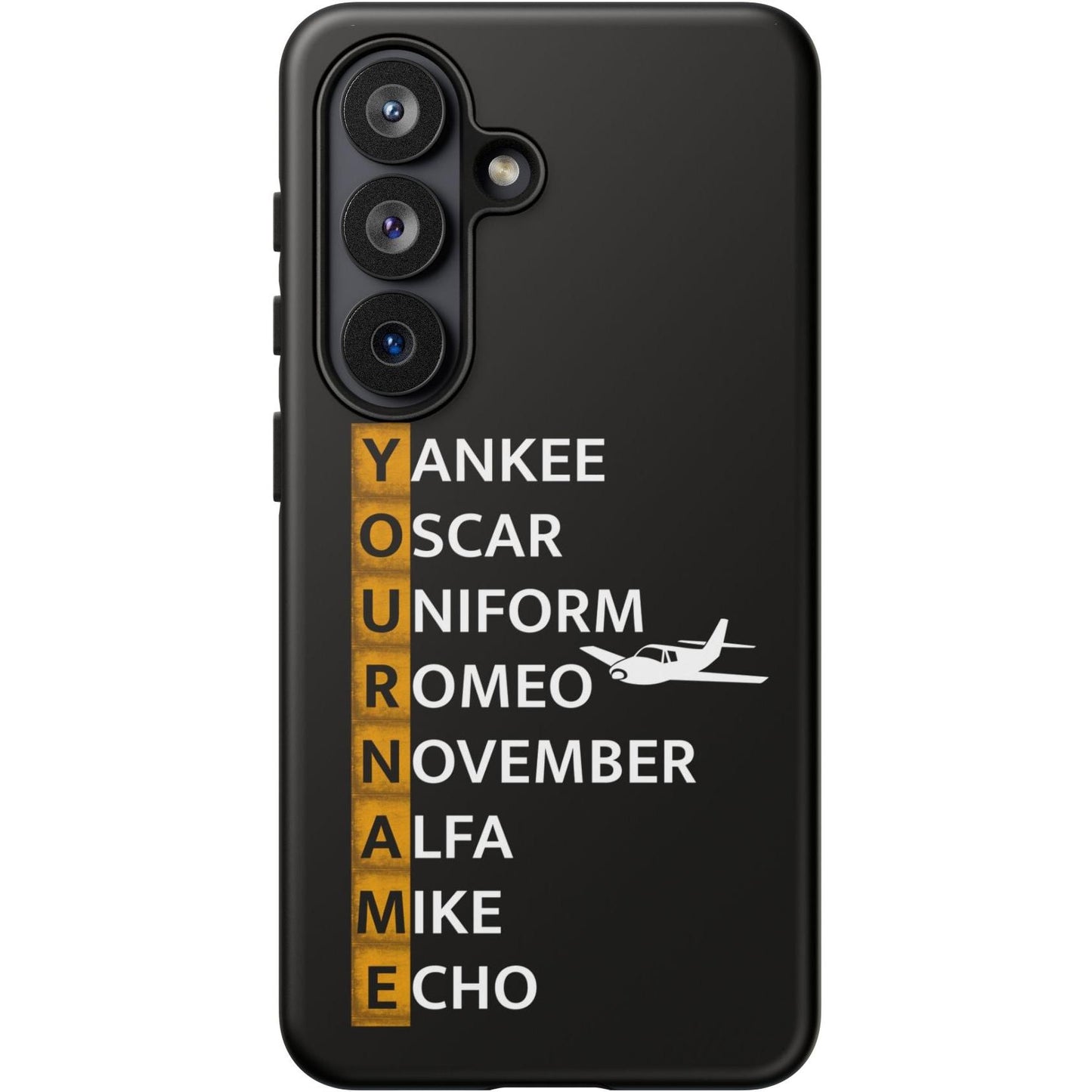 Your Name in NATO Phonetic Alphabet — Personalized Tough Phone Case for Aviators