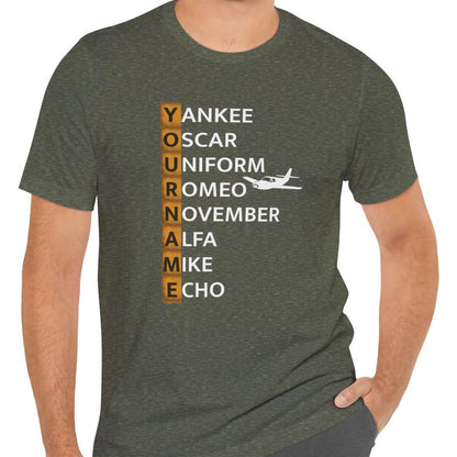 Your Name in NATO Phonetic Alphabet — Personalized Aviation T-Shirt