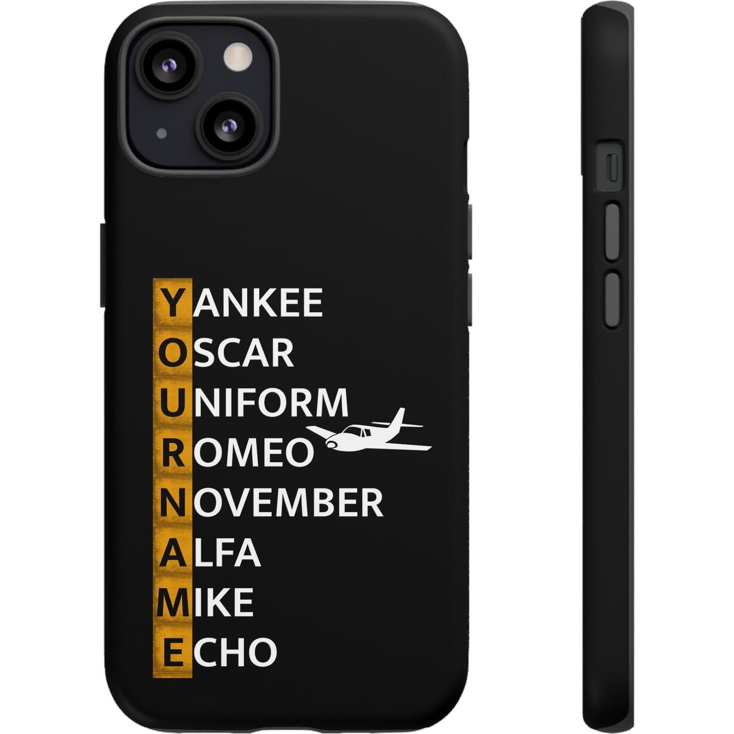 Your Name in NATO Phonetic Alphabet — Personalized Tough Phone Case for Aviators