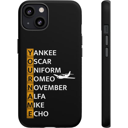 Your Name in NATO Phonetic Alphabet — Personalized Tough Phone Case for Aviators