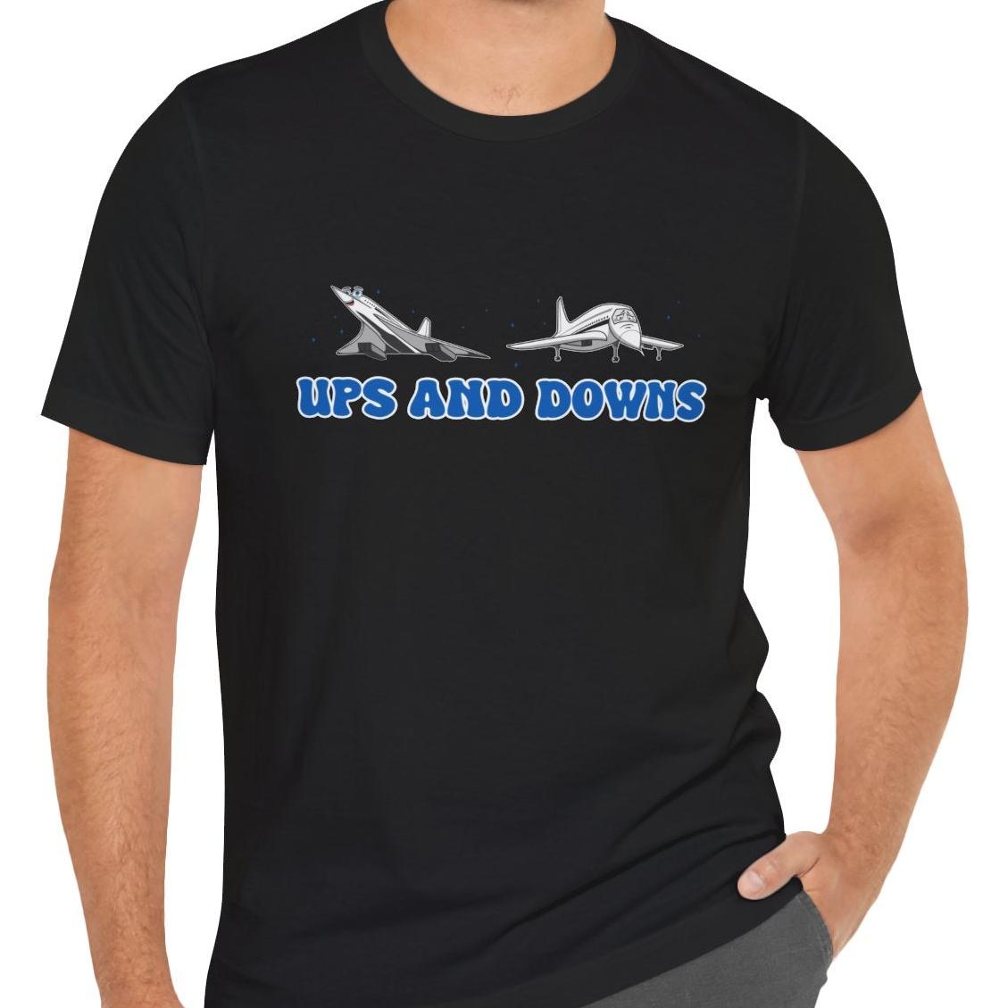 Ups and Downs — Funny Supersonic Jet Cartoon Aviation T-Shirt