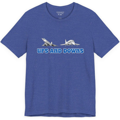 Ups and Downs — Funny Supersonic Jet Cartoon Aviation T-Shirt