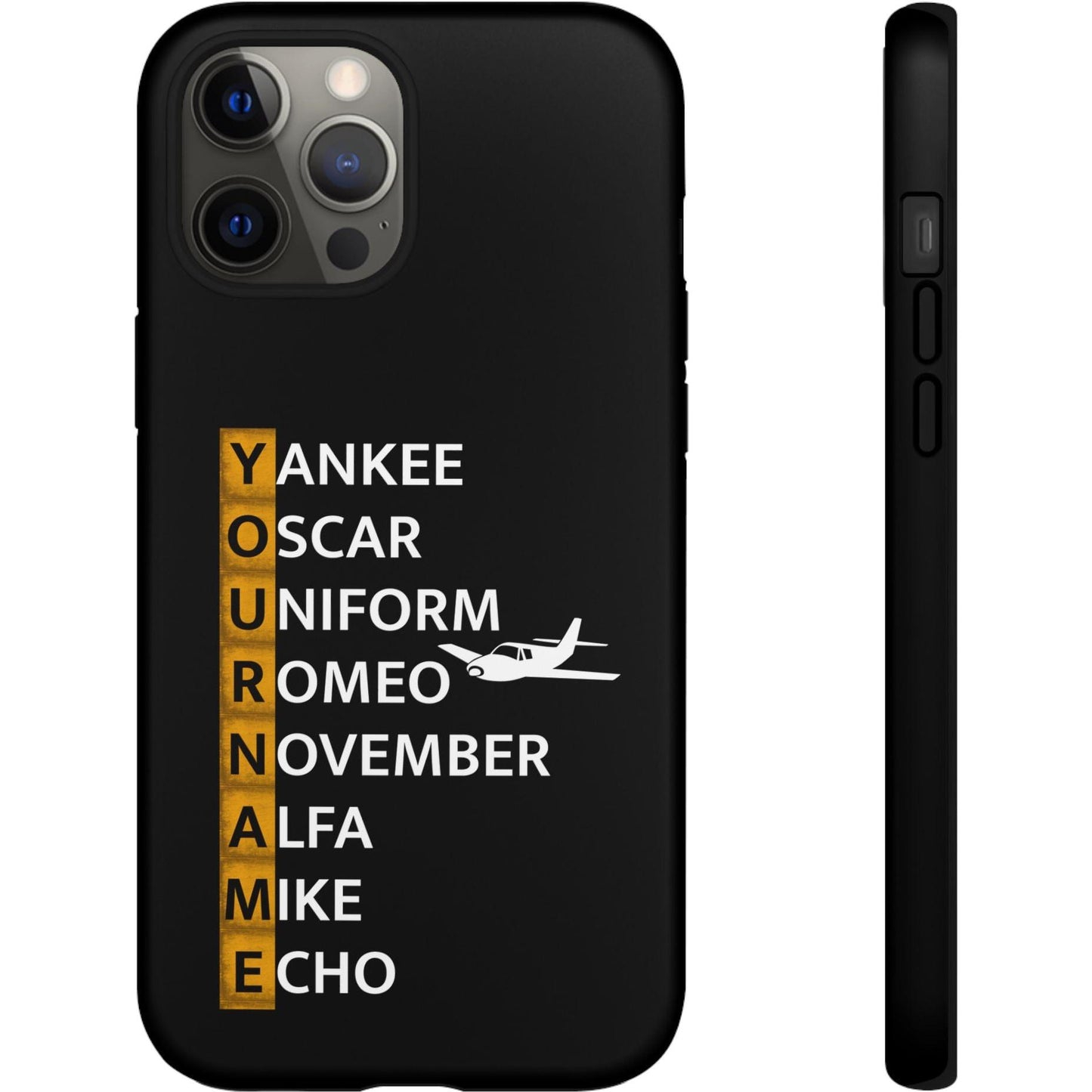 Your Name in NATO Phonetic Alphabet — Personalized Tough Phone Case for Aviators