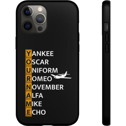 Your Name in NATO Phonetic Alphabet — Personalized Tough Phone Case for Aviators