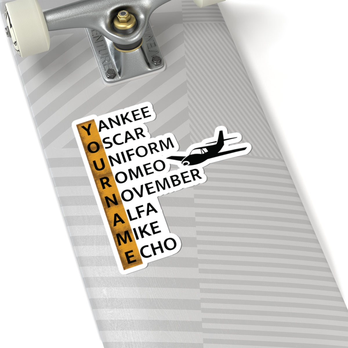 Your Name in NATO Phonetic Alphabet — Personalized Aviation Sticker