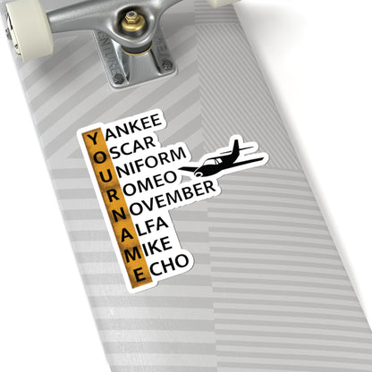 Your Name in NATO Phonetic Alphabet — Personalized Aviation Sticker
