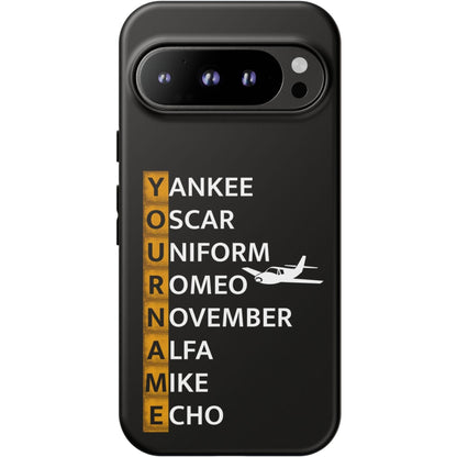 Your Name in NATO Phonetic Alphabet — Personalized Tough Phone Case for Aviators