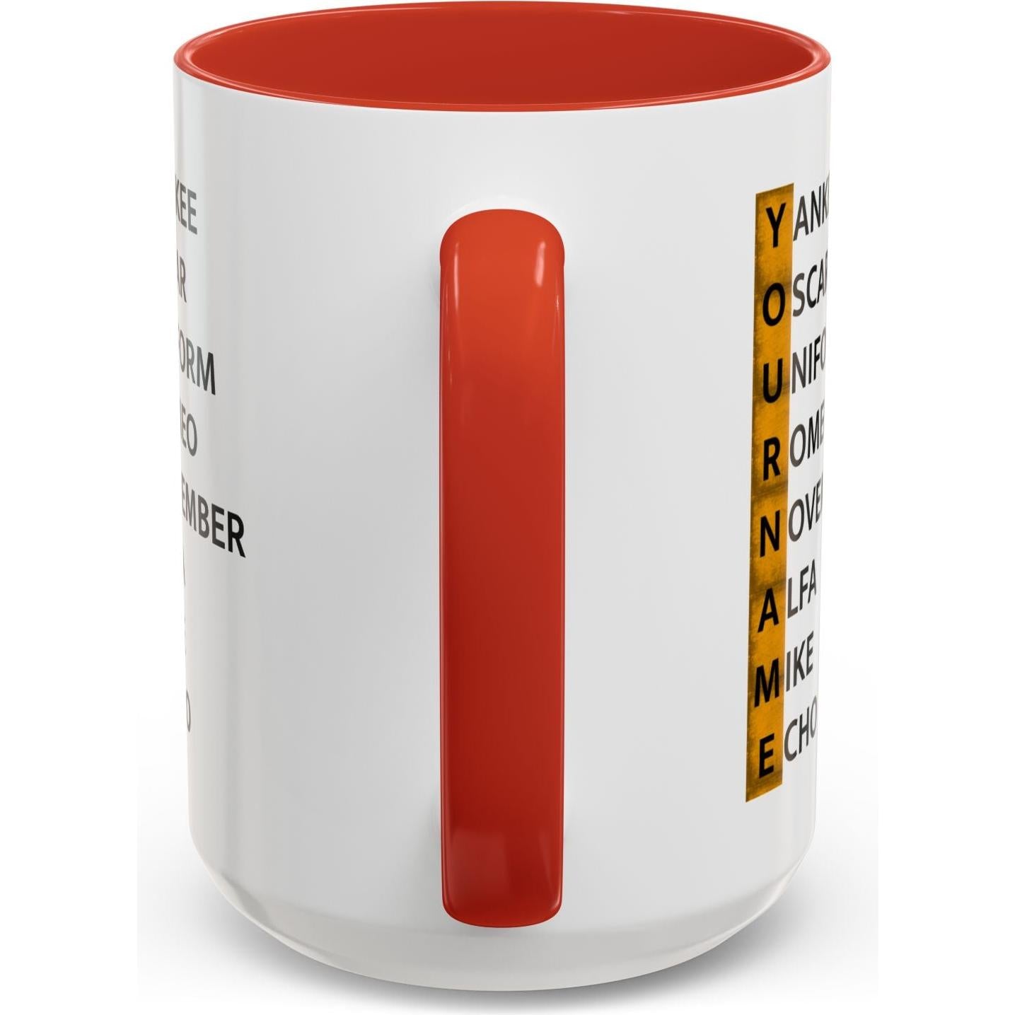 Your Name in NATO Phonetic Alphabet — Personalized Aviation Mug w/color options