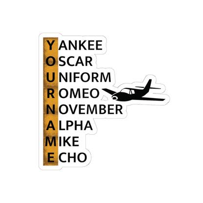 Your Name in NATO Phonetic Alphabet — Personalized Aviation Sticker