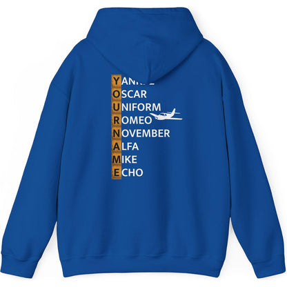 Your Name in NATO Phonetic Alphabet — Personalized Aviation Hoodie